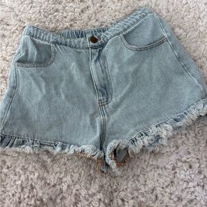 Light Blue Denim Women Shorts